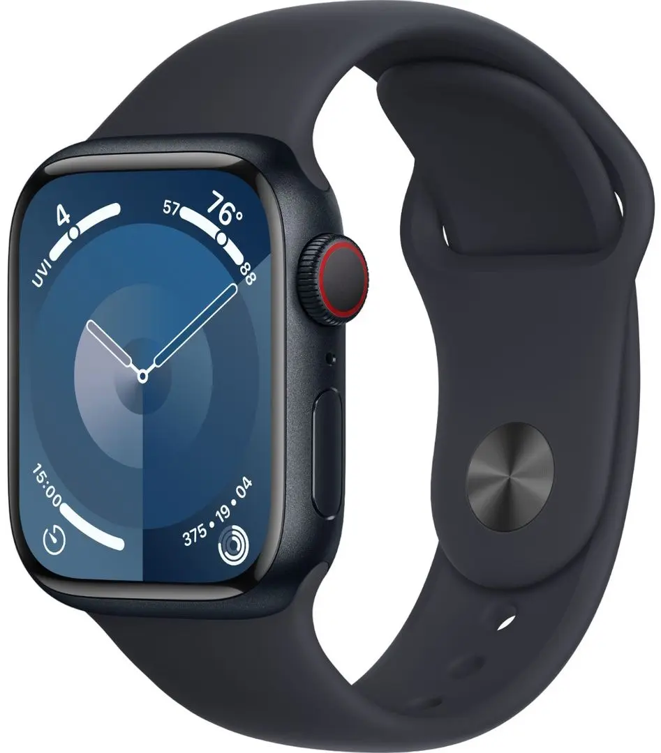 Ceas inteligent Apple Watch Series 9 GPS + LTE 41mm Sport Band S/M (Midnight)