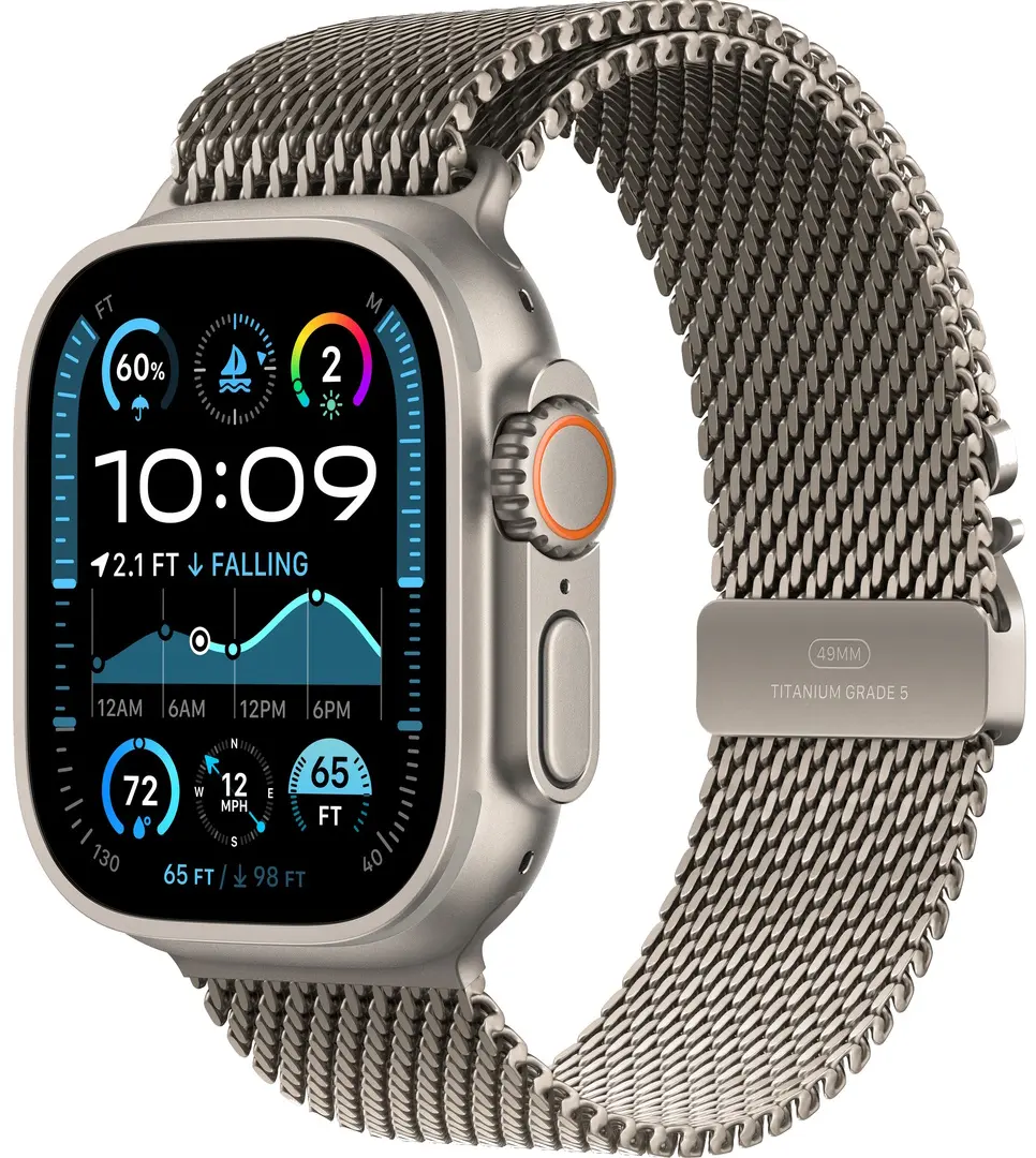 Ceas inteligent Apple Watch Ultra 2 GPS + Cellular 49mm Titanium Milanese Loop S (Natural)