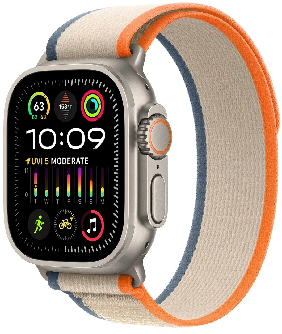 Ceas inteligent Apple Watch Ultra 2 GPS + Cellular 49mm Trail Loop M/L (Titanium/Beige/Orange)