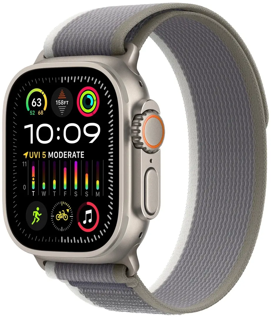 Ceas inteligent Apple Watch Ultra 2 GPS + Cellular 49mm Trail Loop S/M (Titanium/Green/Gray)