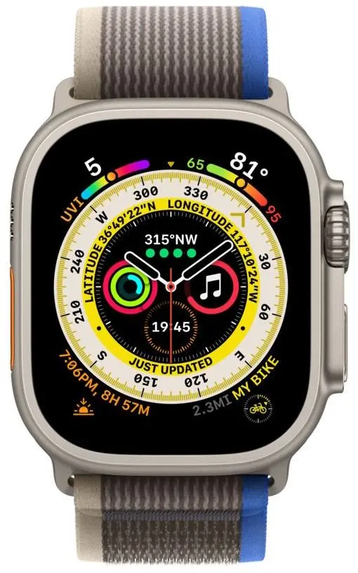 Ceas inteligent Apple Watch Ultra GPS + Cellular 49mm Trail Loop S/M (Grey/Blue)