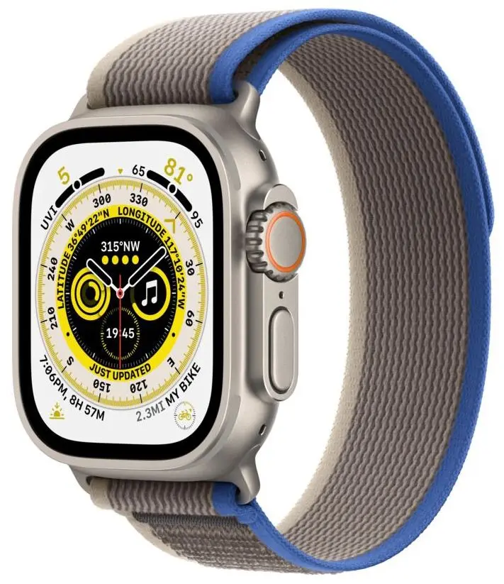 Ceas inteligent Apple Watch Ultra GPS + Cellular 49mm Trail Loop S/M (Grey/Blue)