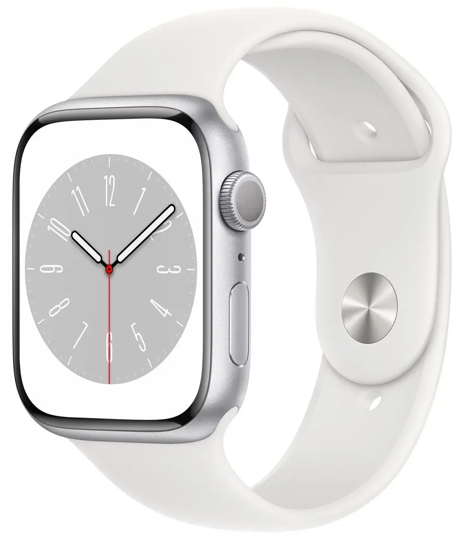 Ceas inteligent Apple Watch Series 8 GPS 45mm Sport Band (White)