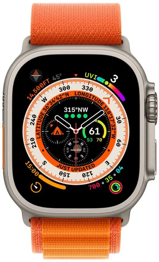 Умные часы Apple Watch Ultra GPS + Cellular 49mm Alpine Loop S (Titanium/Orange)