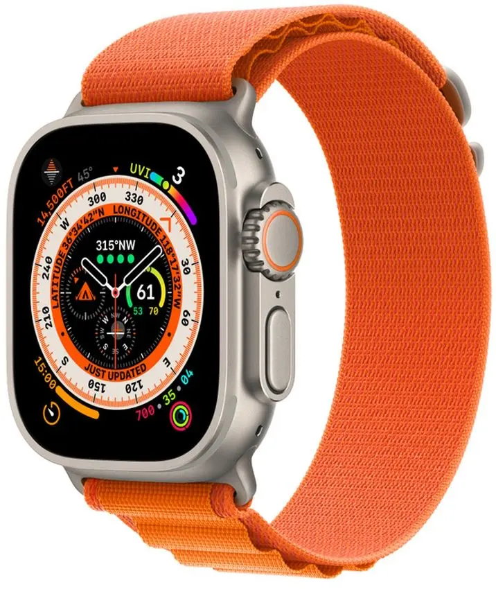 Умные часы Apple Watch Ultra GPS + Cellular 49mm Alpine Loop S (Titanium/Orange)