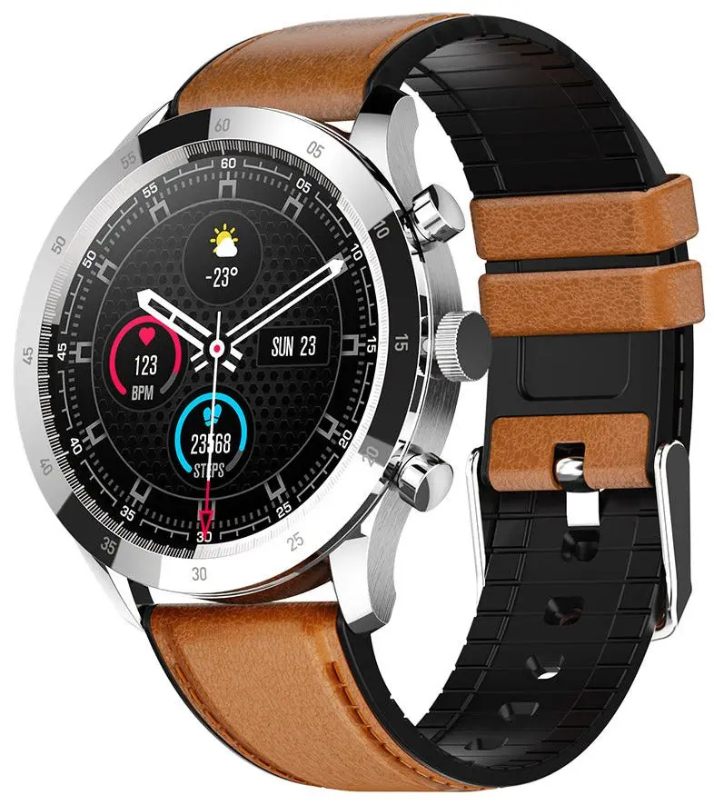 Ceas inteligent Colmi Sky 5 Plus (Silver/Leather strap)