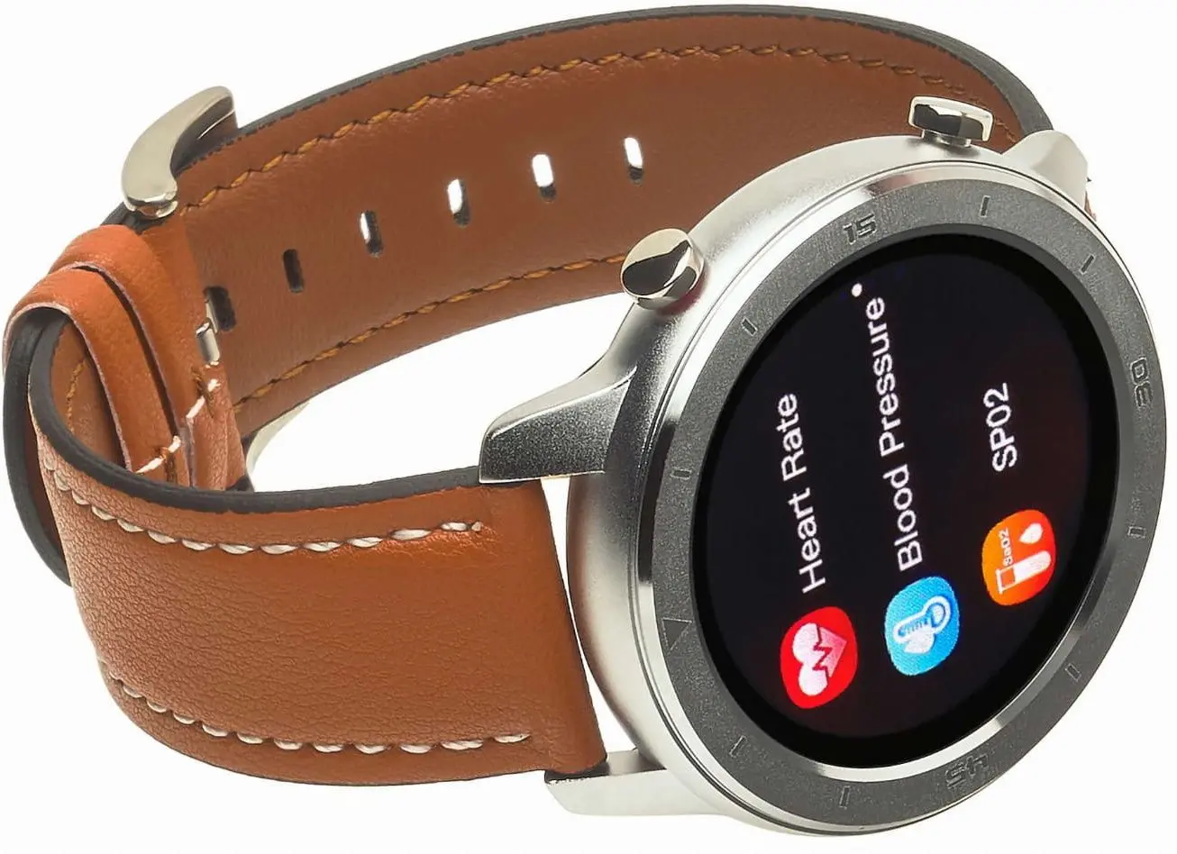 Ceas inteligent Garett Men 5S Leather (Orange)