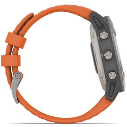 Ceas inteligent Garmin Fenix 6 Sapphire Silicone Strap (Titanium/Orange) Thumb