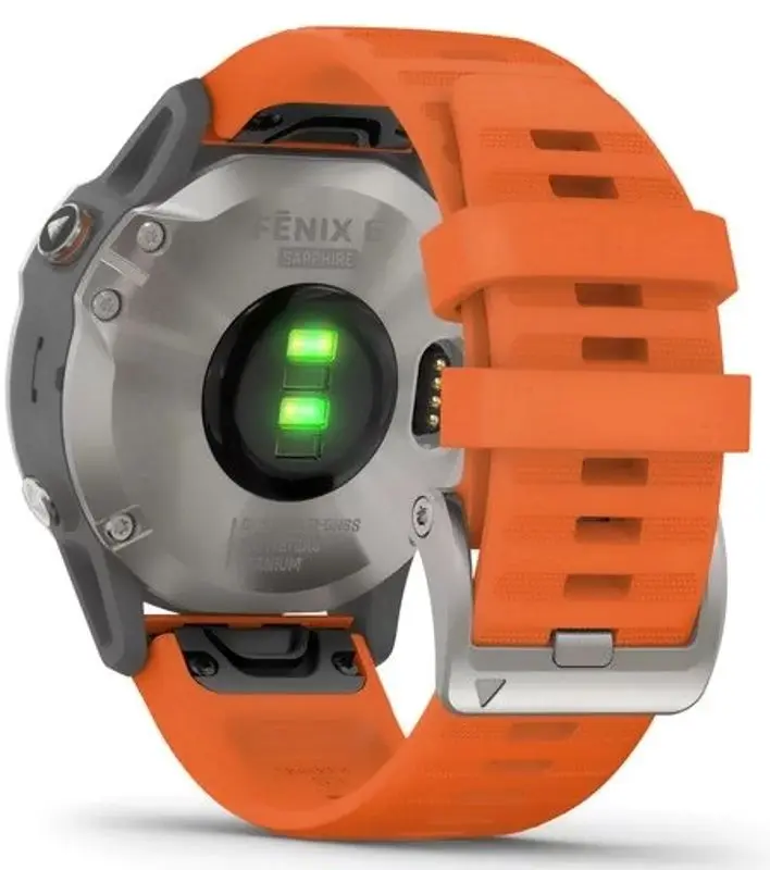 Ceas inteligent Garmin Fenix 6 Sapphire (Titan/Orange)