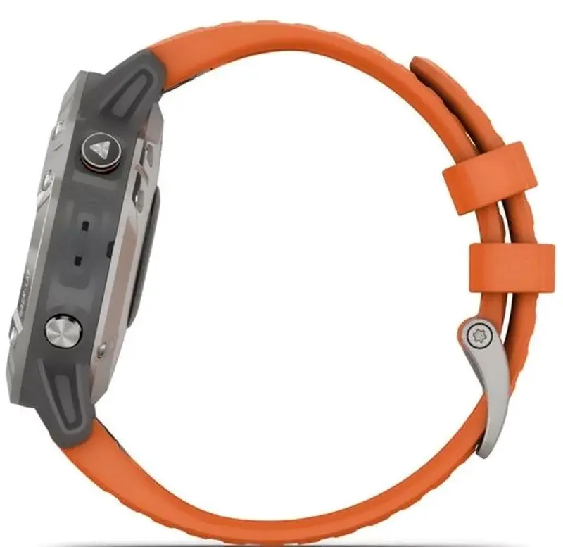 Ceas inteligent Garmin Fenix 6 Sapphire (Titan/Orange)