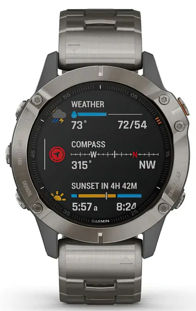 Ceas inteligent Garmin Fenix 6 Sapphire with Titanium Band (Black)