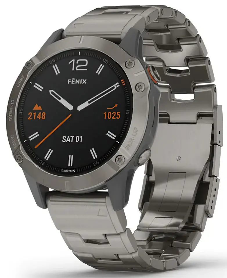 Ceas inteligent Garmin Fenix 6 Sapphire with Titanium Band (Black)