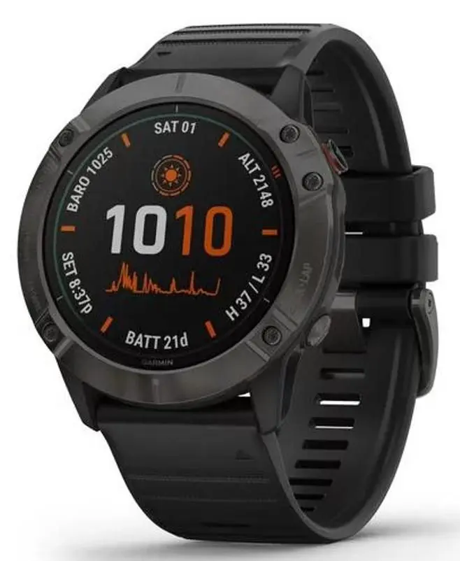 Ceas inteligent Garmin Fenix 6X Pro Solar Edition (Carbon Gray/Black)