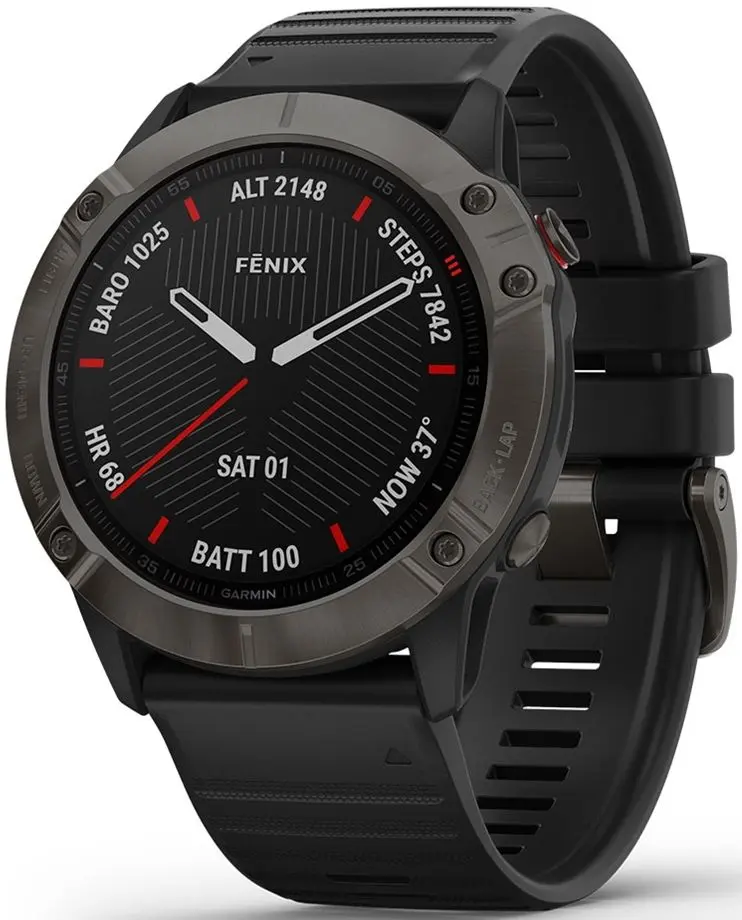Смарт-часы Garmin Fenix 6X Sapphire (Carbon Gray/Black)