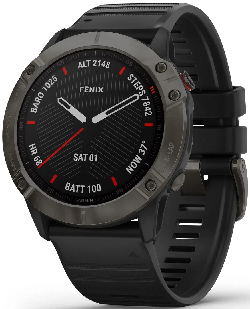 Ceas inteligent Garmin Fenix 6X Sapphire DLC (Carbon Grey/Black)