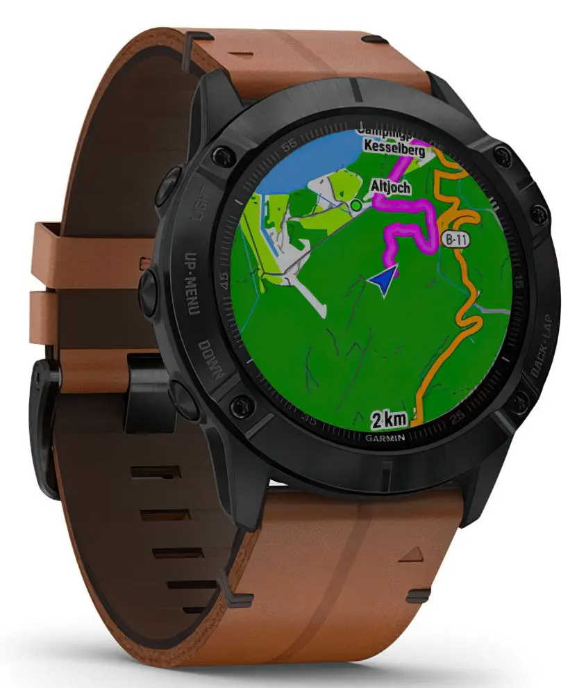 Смарт-часы Garmin Fenix 6X Sapphire Leather Band (Chestnut/Black)