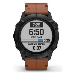 Смарт-часы Garmin Fenix 6X Sapphire Leather Band (Chestnut/Black) Thumb