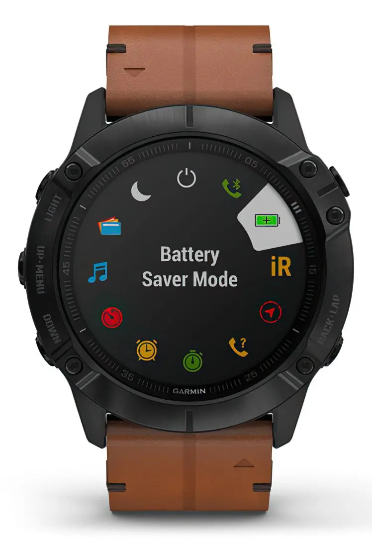 Смарт-часы Garmin Fenix 6X Sapphire Leather Band (Chestnut/Black)