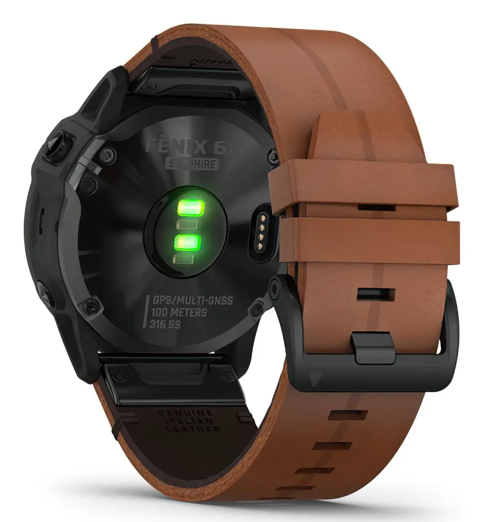 Смарт-часы Garmin Fenix 6X Sapphire Leather Band (Chestnut/Black)