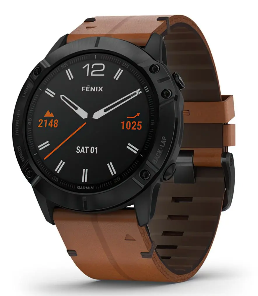 Смарт-часы Garmin Fenix 6X Sapphire Leather Band (Chestnut/Black)