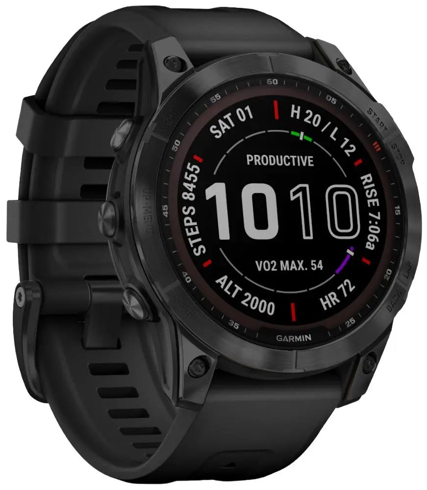 Ceas inteligent Garmin Fenix 7 Sapphire Solar (Carbon Gray)