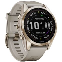 Ceas inteligent Garmin Fenix 7 Sapphire Solar (Cream Gold)