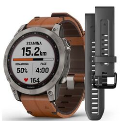 Сeas inteligent Garmin Fenix 7 Sapphire Solar (Graphite/Brown) Thumb