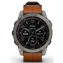 Сeas inteligent Garmin Fenix 7 Sapphire Solar (Graphite/Brown)