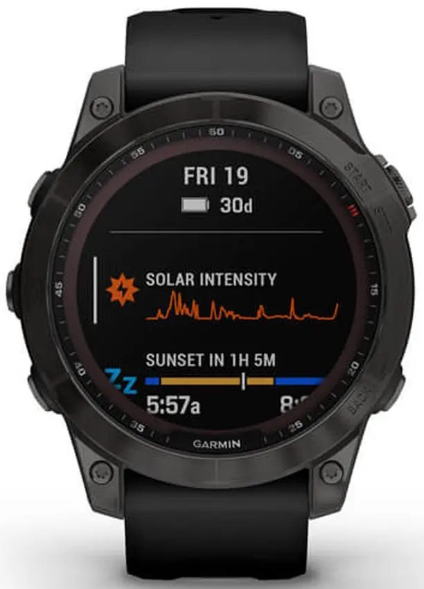 Ceas inteligent Garmin Fenix 7 Sapphire Solar (Titanium Black)
