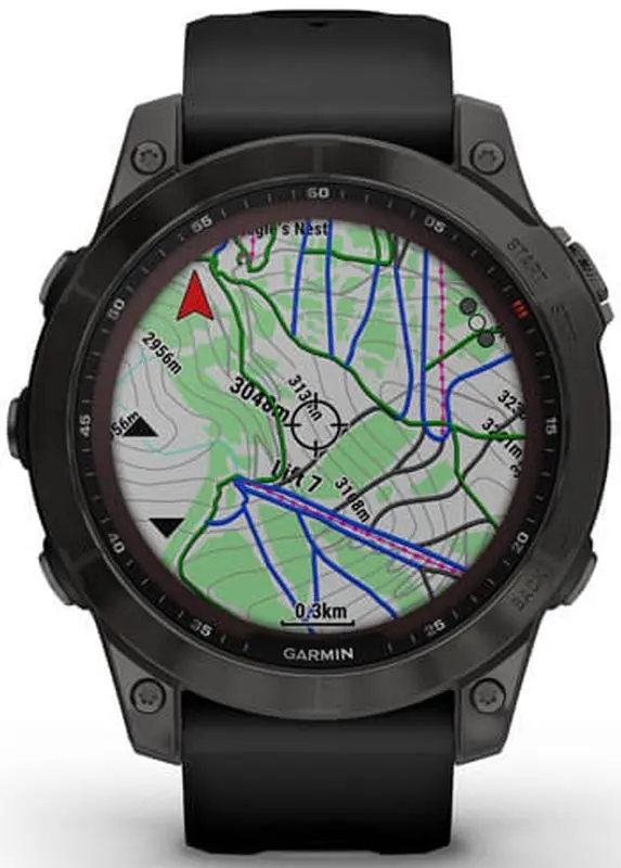 Ceas inteligent Garmin Fenix 7 Sapphire Solar (Titanium Black)