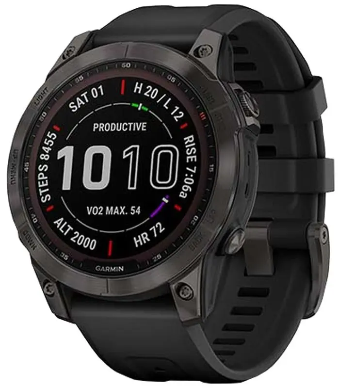 Ceas inteligent Garmin Fenix 7 Sapphire Solar (Titanium Black)