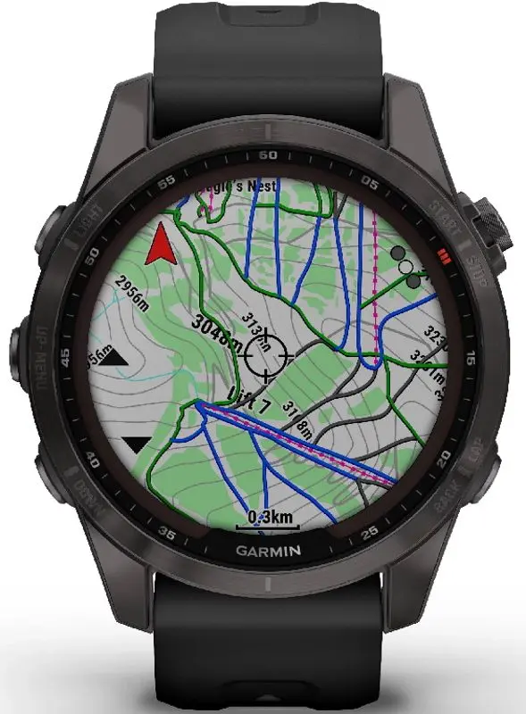 Ceas inteligent Garmin Fenix 7S Sapphire Solar (Titanium Charcoal Gray)