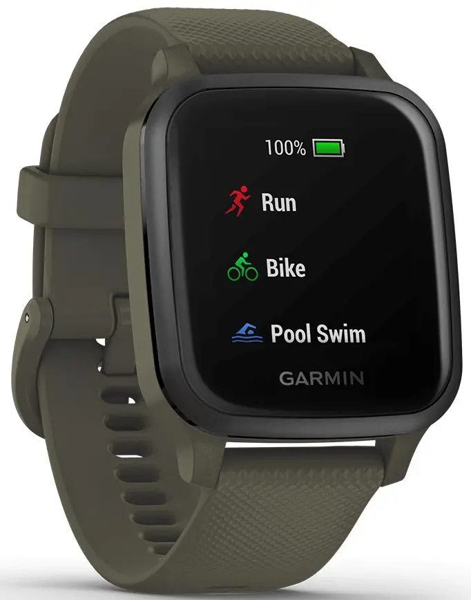 Ceas inteligent Garmin Venu Sq Music Edition (Slate Grey/Moss Green)