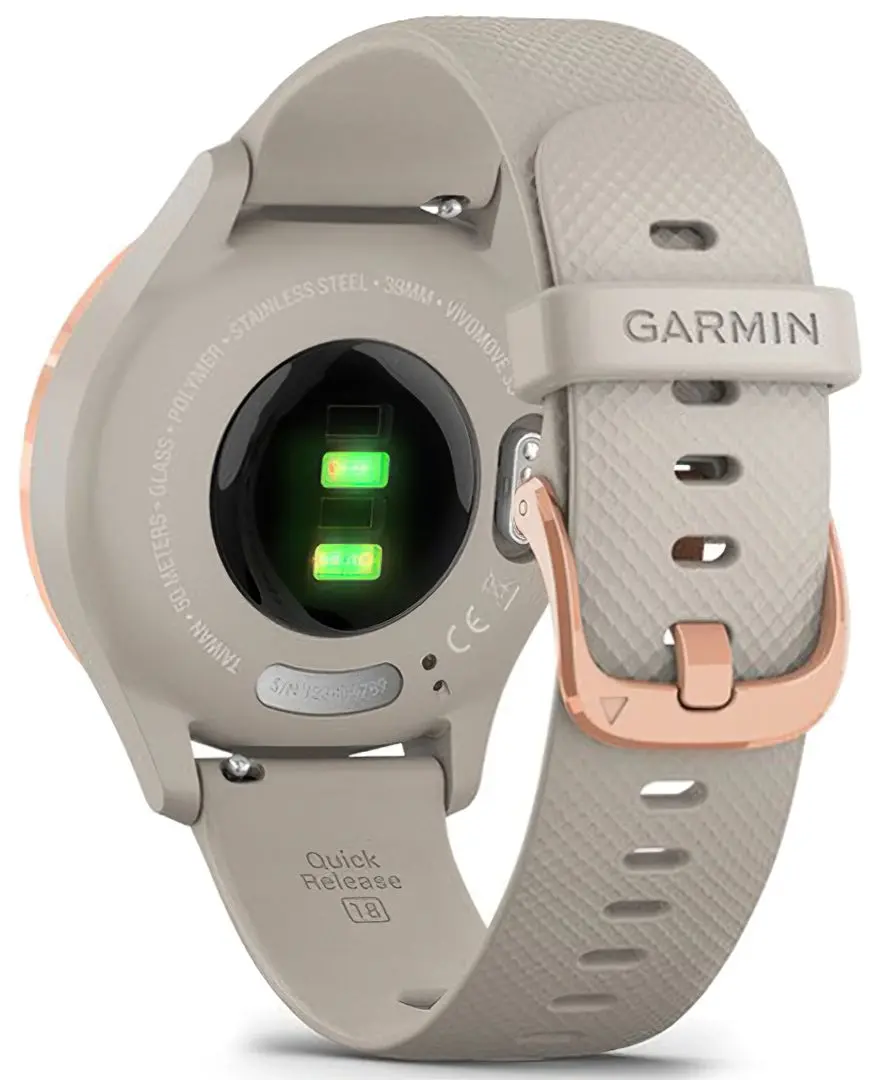 Смарт-часы Garmin Vivomove 3S Silicon Band (Light Sand/Rose Gold)