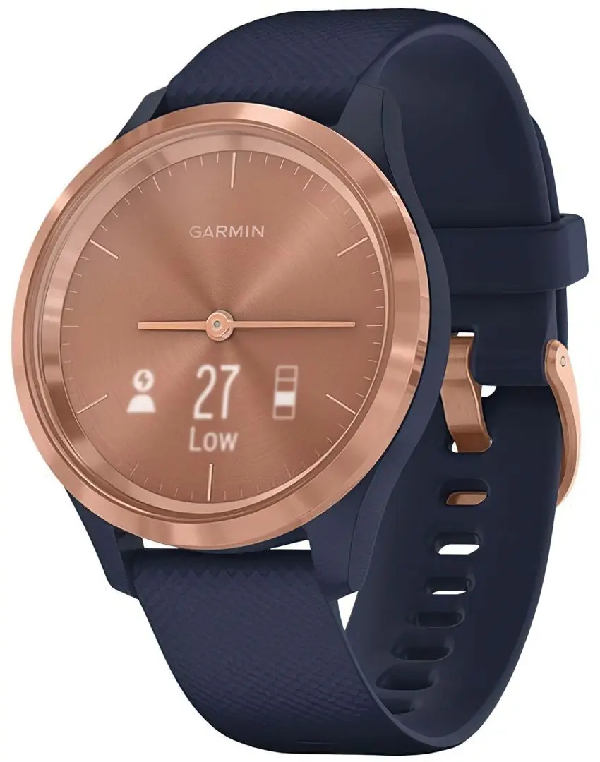 Ceas inteligent Garmin Vivomove 3S Silicon Band (Navy/Rose Gold)