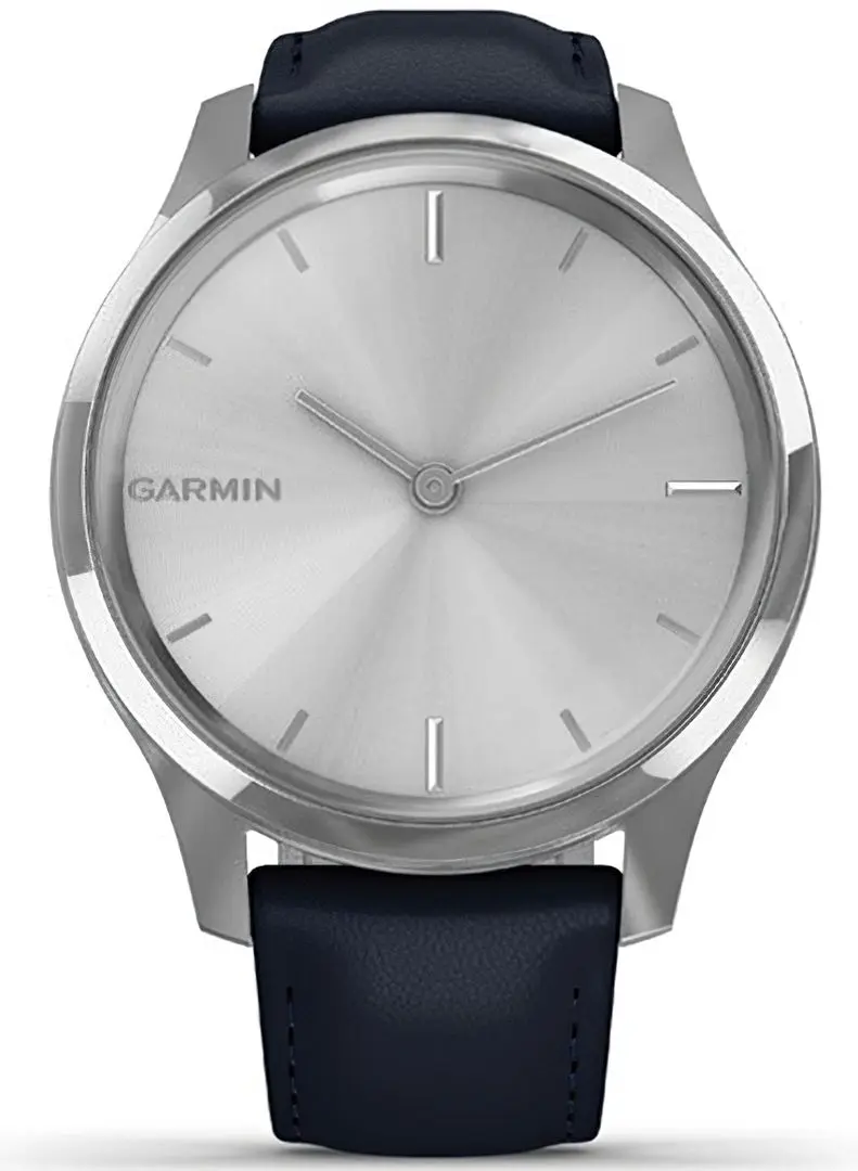 Ceas inteligent Garmin Vivomove Luxe Leather Band (Navy/Silver)
