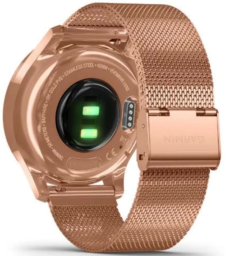 Ceas inteligent Garmin Vivomove Luxe Milanese Loop Band (Rose Gold/Black)