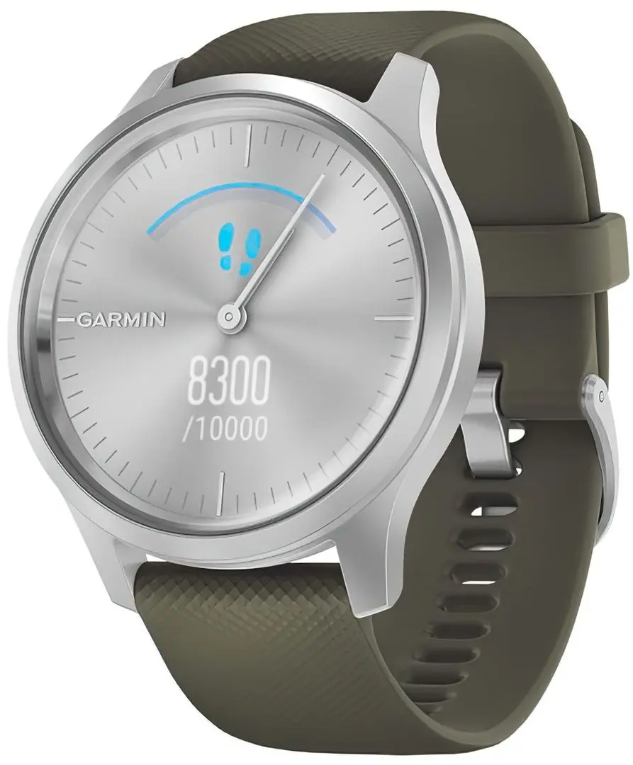 Ceas inteligent Garmin Vivomove Style Silicone Band (Moss/Silver)