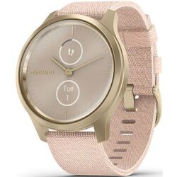 Ceas inteligent Garmin Vivomove Style Woven Nylon Band (Blush Pink/Light Gold)