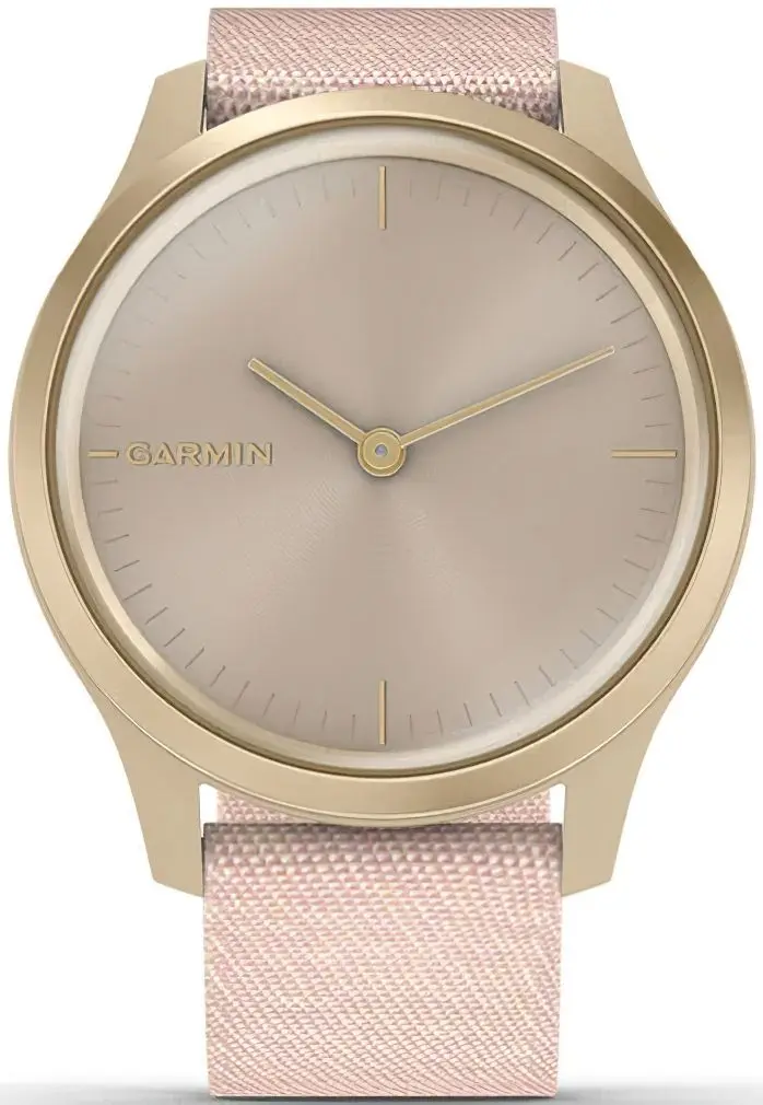 Ceas inteligent Garmin Vivomove Style Woven Nylon Band (Blush Pink/Light Gold)