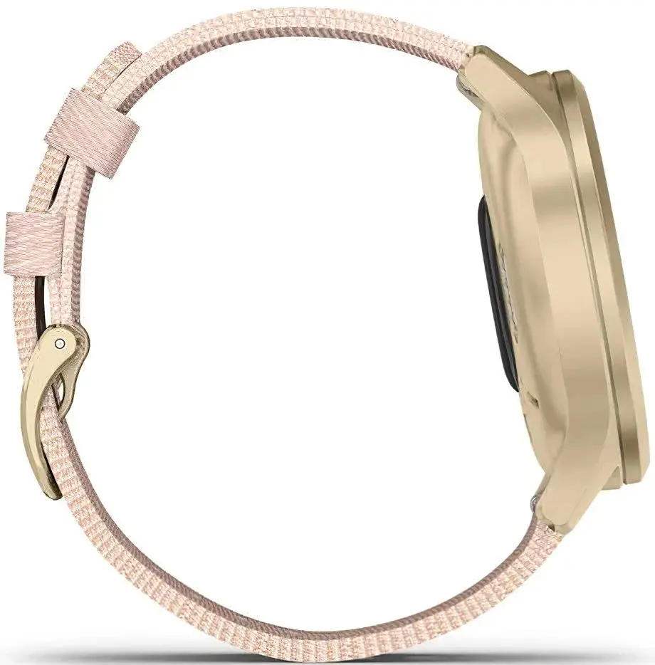 Ceas inteligent Garmin Vivomove Style Woven Nylon Band (Blush Pink/Light Gold)