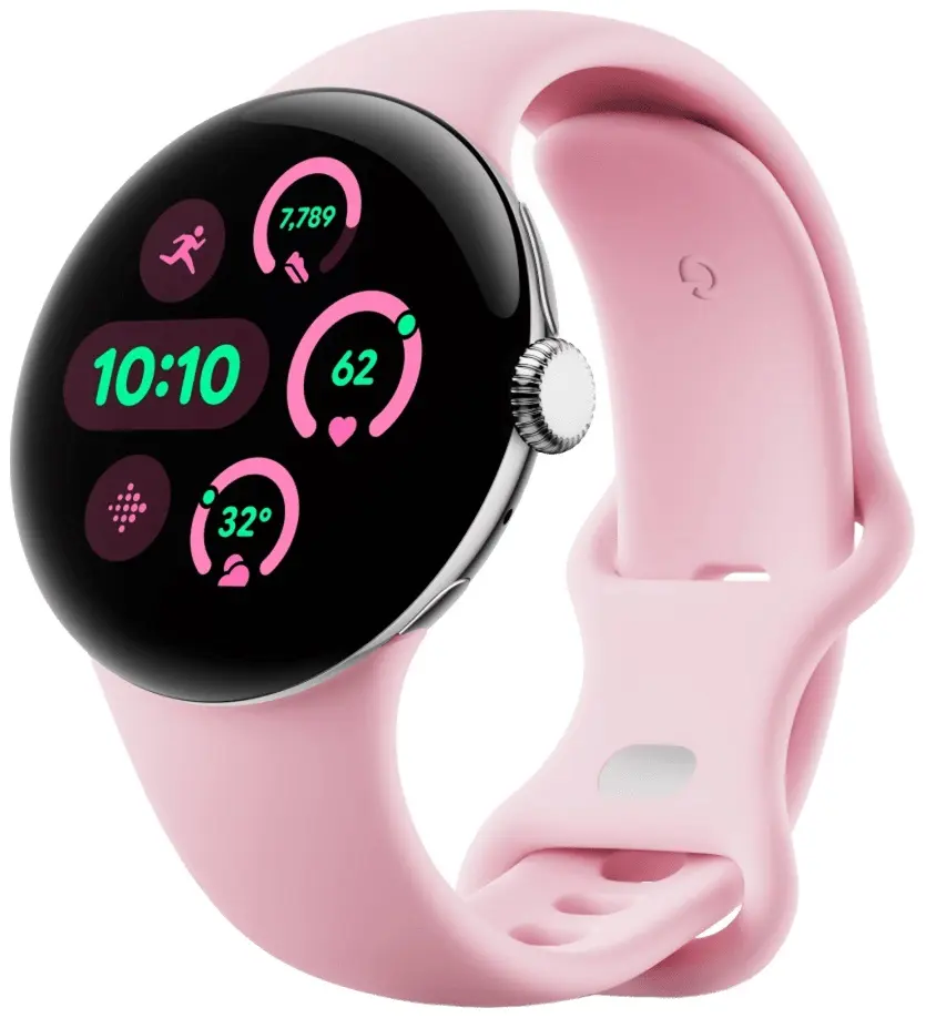 Ceas inteligent Google Pixel Watch 3 GPS + LTE 45mm (Silver/Rose Quartz)