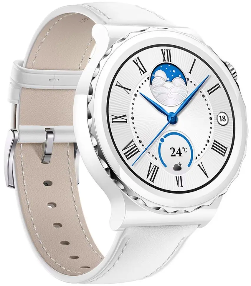 Ceas inteligent Huawei Watch GT 3 Pro 43mm (White Leather) - 2
