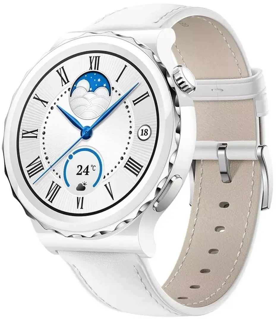 Ceas inteligent Huawei Watch GT 3 Pro 43mm (White Leather)