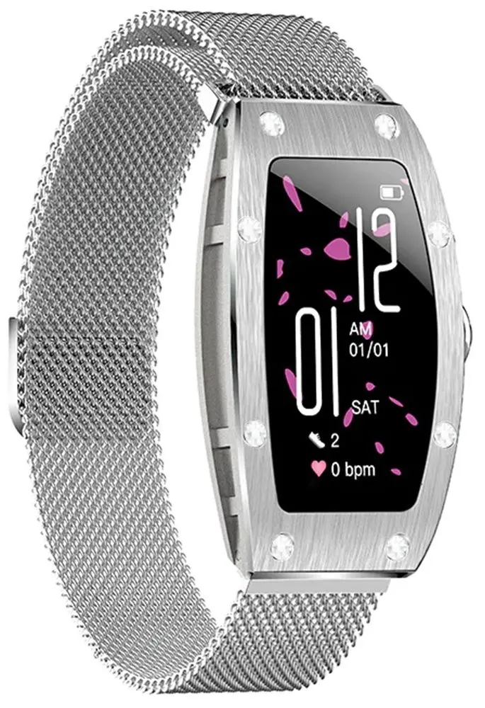 Ceas inteligent Kumi K18 Svarovski (Silver)