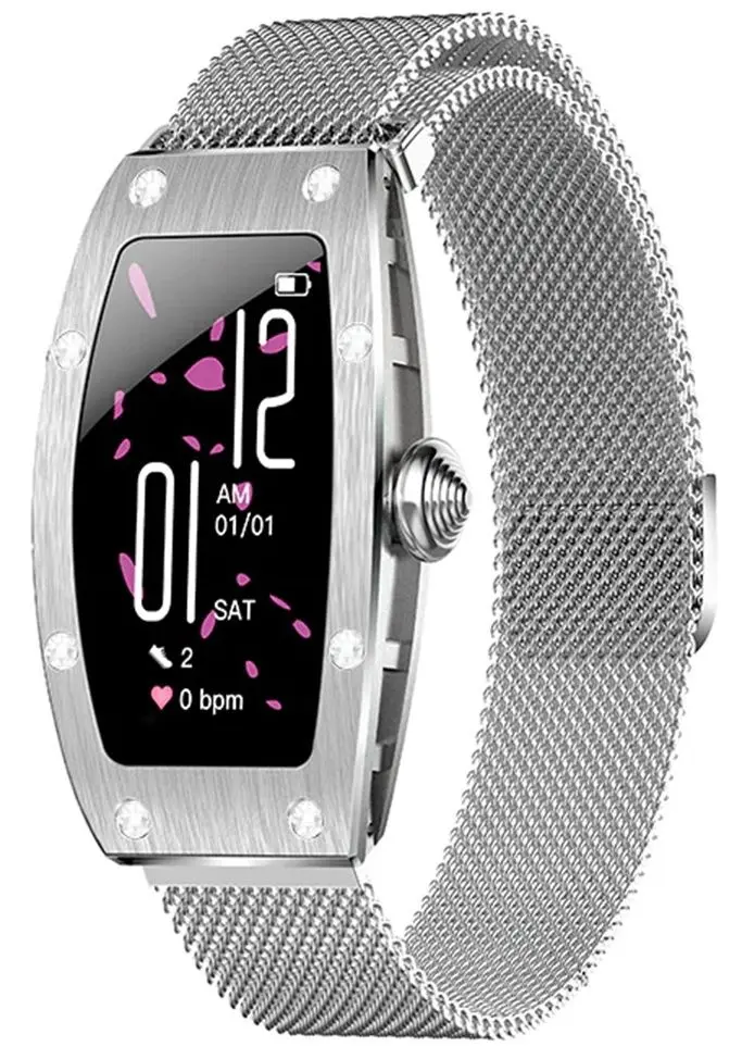 Ceas inteligent Kumi K18 Svarovski (Silver)