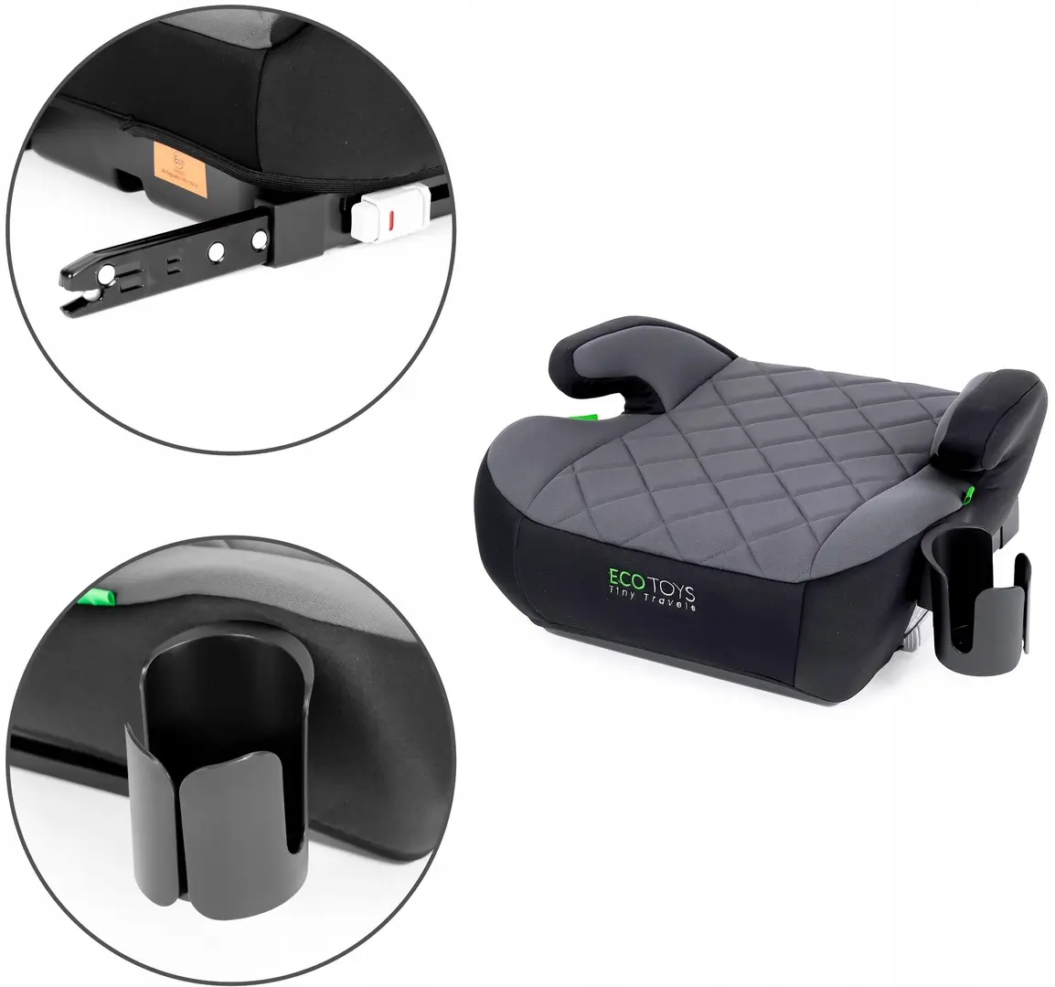 Scaun auto Ecotoys Tiny Travels (Grey/Black)