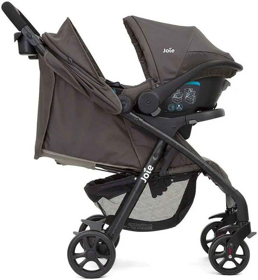 Set carucior pentru plimbare și scaun auto Joie Muze LX + Juva (Dark Pewter)