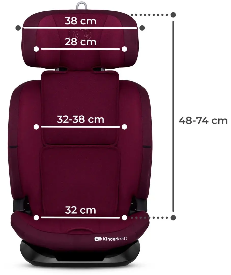 Scaun auto Kinderkraft Oneto3 i-Size KCONE300RED0000 (Burgundy)