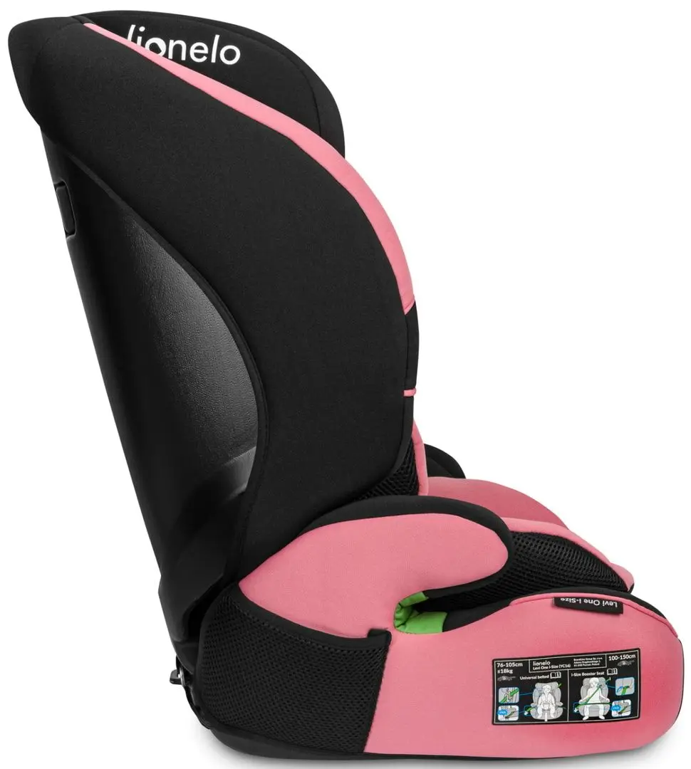 Scaun auto Lionelo Levi One i-Size (Black/Pink)